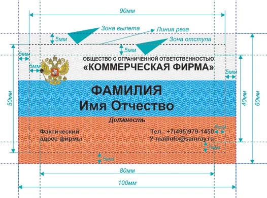 Шаблон визиток, Правильная разметка визитки